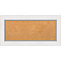 Amanti Art Rectangular Non-Magnetic Cork Bulletin Board, Natural, 35” x 17”, Eva White Silver Plastic Frame 1 thumbnail image