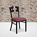 Flash Furniture Decorative 3 Circle-Back Metal/Vinyl Restaurant Accent Chair, Burgundy/Walnut/Black 1 thumbnail image
