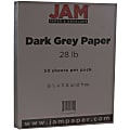JAM Paper® Color Multi-Use Printer & Copy Paper, Dark Gray, Letter (8.5" x 11"), 50 Sheets Per Pack, 28 Lb