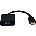 QVS Mini-HDMI to VGA Video Converter - 6" - First End: 1 x 15-pin HD-15 - Female - Second End: 1 x Mini HDMI Digital Audio/Video - Male - Supports up to 1920 x 1080 - Black