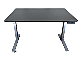 Rise Up Electric Standing Desk 48x30" Black Bamboo Desktop Dual Motors Adjustable Gray Frame (26-51.6") with memory - RUGBK48 1 thumbnail image