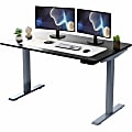 Rise Up Electric Standing Desk 48x30" Black Bamboo Desktop Dual Motors Adjustable Gray Frame (26-51.6") with memory - RUGBK48 1 thumbnail image