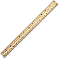 Charles Leonard 12" Double-Beveled Wood Rulers, Box Of 36