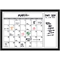Amanti Art Quatrefoil Monthly Calendar Dry-Erase Board, Glass, 26" x 38”, White/Gray, Mezzanotte Black Wood Frame 1 thumbnail image