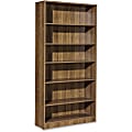 Lorell Essentials Series Walnut Laminate Bookcase - 36" x 12.5" x 72"Bookshelf, 0.8" Shelf - 6 Shelve(s) - Square Edge - Material: P2 Particleboard - Finish: Thermofused Laminate (TFL), Walnut 1 thumbnail image