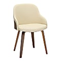 LumiSource Bacci Mid-Century Modern Accent Chair, Cream