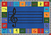 Joy Carpets Kid Essentials Rectangular Area Rug, Note Worthy Elementary, 7-2/3' x 10-3/4', Multicolor 1 thumbnail image