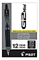 Pilot G2 Mini Pens, Fine Point, 0.7 mm, Black Barrel, Black Ink, Pack Of 12 Pens 1 thumbnail image