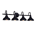 Kenroy Home Dale 4-Light Vanity Fixture, 32-1/2"W, Black Shades/Black Base 1 thumbnail image