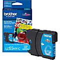 Brother LC65HYC Original Ink Cartridge - Inkjet - 750 Pages - Cyan - 1 Each