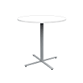 Safco® Jurni Steel And Laminate Round Bistro Table, 42"H x 42"W x 42"D, Designer White/Silver