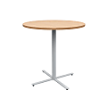 Safco® Jurni Steel And Laminate Round Bistro Table, 42"H x 42"W x 42"D, Fusion Maple/Silver