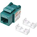 Intellinet Network Solutions Cat5e Keystone Jack, UTP, Punch-Down, Green - Compatible With 110 and Krone Punch-Down Tools