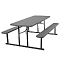 COSCO Bridgeport Outdoor Living Folding Picnic Table, 29"H x 72"W x 57"D, Dark Gray 1 thumbnail image