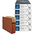 Business Source File Pocket, Letter Size, 8 1/2" x 11", 1200 Sheet Capacity, 5 1/4" Expansion, Redrope Brown, Carton Of 50