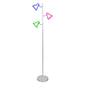 Lumisource 2D LED Floor Lamp, 64"H, Multicolor And White Shade/Silver Base