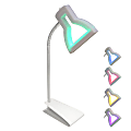 Lumisource 2D LED Table Lamp, 18"H, Multicolor And White Shade/White Base