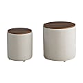 Lifestyle Solutions Akita Wood Storage Ottomans, 20”H x 20”W x 20”D, Linen, Set Of 2 Ottomans 1 thumbnail image