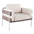 LumiSource Kari Farmhouse Fabric Accent Chair, White/Gray/Cream 1 thumbnail image