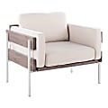 LumiSource Kari Farmhouse Fabric Accent Chair, White/Gray/Cream