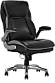 Serta® Smart Layers™ Brinkley Ergonomic Bonded Leather High-Back Executive Chair, Black/Silver