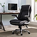 Serta® Smart Layers™ Brinkley Ergonomic Bonded Leather High-Back Executive Office Chair, Black/Silver 1 thumbnail image