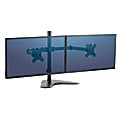Fellowes® Professional Series Freestanding Dual Horizontal Arm For Monitors Up To 30", 19 1/2"H x 35"W x 11"D, Black, 8043701