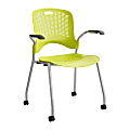 Safco® Sassy® Guest Chairs, Grass Green/Silver, Set Of 2