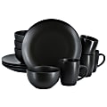 Gibson Home Everyday Plus 12-Piece Round Stoneware Dinnerware Set, Black 1 thumbnail image