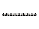 Tripp Lite 24-Port 1U Rack-Mount Cat6a/Cat6/Cat5e Offset Feed-Through Patch Panel with Cable Management Bar, RJ45 Ethernet, TAA - Patch panel - RJ-45 X 24 - 1U - 19" - TAA Compliant