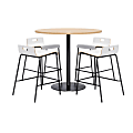 KFI Studios Proof High Bistro Table Set, Natural/White/Black