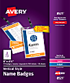 Avery® Vertical Name Badge Kit, 6" x 4 1/4", White, Pack Of 75 Badges 1 thumbnail image