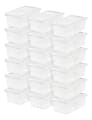 IRIS® Plastic Storage Containers, 6 Quarts, 4 7/8" x 8 1/4" x 14 1/4", Clear, Case Of 18