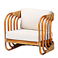 bali & pari Corsa Natural Rattan Arm Accent Chair, White 1 thumbnail image