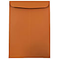 JAM Paper® Open-End 9" x 12" Catalog Envelopes, Gummed Seal, Dark Orange, Pack Of 10