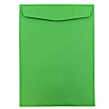 JAM Paper® Open-End 9" x 12" Catalog Envelopes, Gummed Seal, 30% Recycled, Green, Pack Of 10