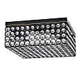 Lalia Home Glam 2-Light Square Flush-Mount Ceiling Lamp, Restoration Bronze/Crystal