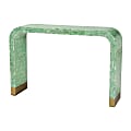 Baxton Studio Didrika Modern Bohemian Mother Of Pearl Rectangular Console Table, 30"H x 45-3/4"W x 11-13/16"D, Seafoam Green