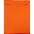 JAM Paper® Open-End 9" x 12" Catalog Envelopes, Gummed Seal, 30% Recycled, Orange, Pack Of 10