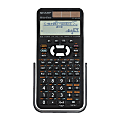 Sharp EL-W516XBSL Scientific Calculator - Hard Shell Cover, Dual Power, Textbook Display, Large Display, Automatic Power Down - Battery/Solar Powered - 1.1" x 5.8" x 9.6" - Black, Silver - 1 Each