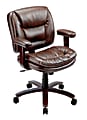Realspace® Elmhart Low-Back Bonded Leather Task Chair, Cherry/Espresso