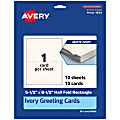 Avery® Printable Half-Fold Greeting Cards, 5-1/2" x 8-1/2" Matte Ivory, Pack Of 10 1 thumbnail image