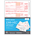 Office Depot® 1099-NEC Laser Tax Forms And Envelopes, 4-Part, 3-Up, 8-1/2" x 11", Pack Of 15 Form Sets 1 thumbnail image