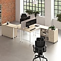 Bush Business Furniture Hustle 2 Person Computer Desk with Mobile Storage Cabinets, Power Grommets, and Privacy Screen, Natural Elm,   - HUS016NE 1 thumbnail image