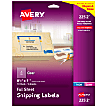 Avery® Shipping Labels, 22512, 8-1/2" x 11“, Matte Clear, 1 Label Per Sheet, Pack Of 10 Sheets 1 thumbnail image