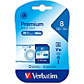 Verbatim® Premium Class 6 Secure Digital High Capacity (SDHC™) Memory Card, 8GB