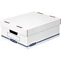 Bankers Box Organizers Storage Boxes - External Dimensions: 12.8" Width x 16.5" Depth x 6.5" Height - Medium Duty - Single/Double Wall - Stackable - White, Blue - For Storage - Recycled - 12 / Carton 1 thumbnail image