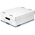 Bankers Box Organizers Storage Boxes - External Dimensions: 12.8" Width x 16.5" Depth x 6.5" Height - Medium Duty - Single/Double Wall - Stackable - White, Blue - For Storage - Recycled - 12 / Carton