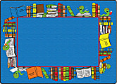 Flagship Carpets Bookworm Border, Rectangle, 6' x 8' 4", Multicolor 1 thumbnail image