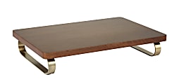 Realspace® Wooden/Metal Monitor Stand, 2-3/4"H x 15"W x 10"D, Walnut/Gold